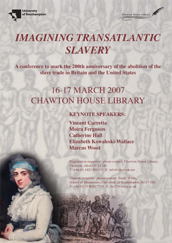 Imagining Transatlantic Slavery and Abolition conference poster