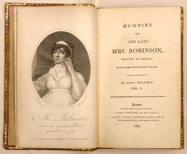 Frontispiece to Mary Robinson's Memoirs 