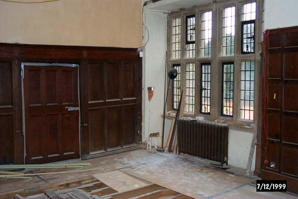 Floorboards being removed in the Great Hall