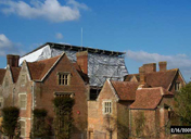 Temporary cover over part of the Chawton House roof
